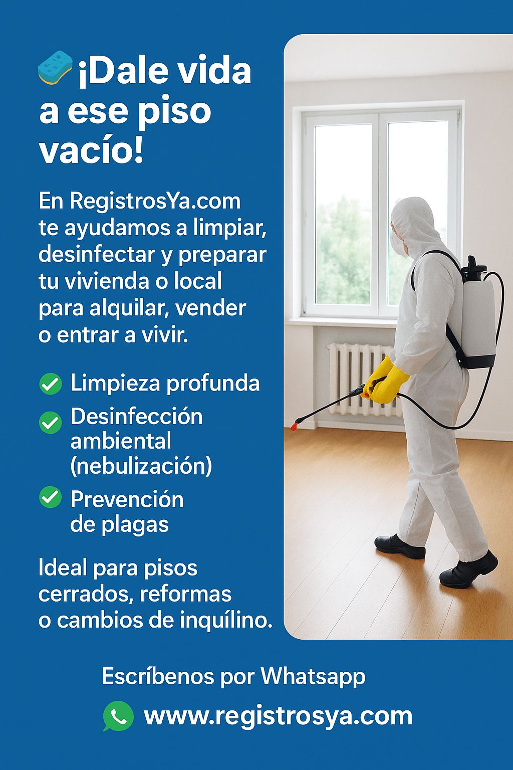LIMPIEZA PROFESIONAL + CONTROL DE PLAGAS + GREMIOS QUE  NECESITES